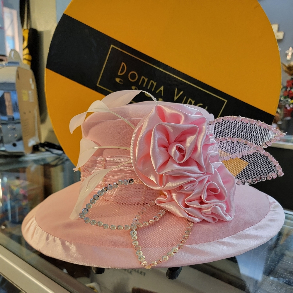 Donna Vinci Couture Pink Hat NWT